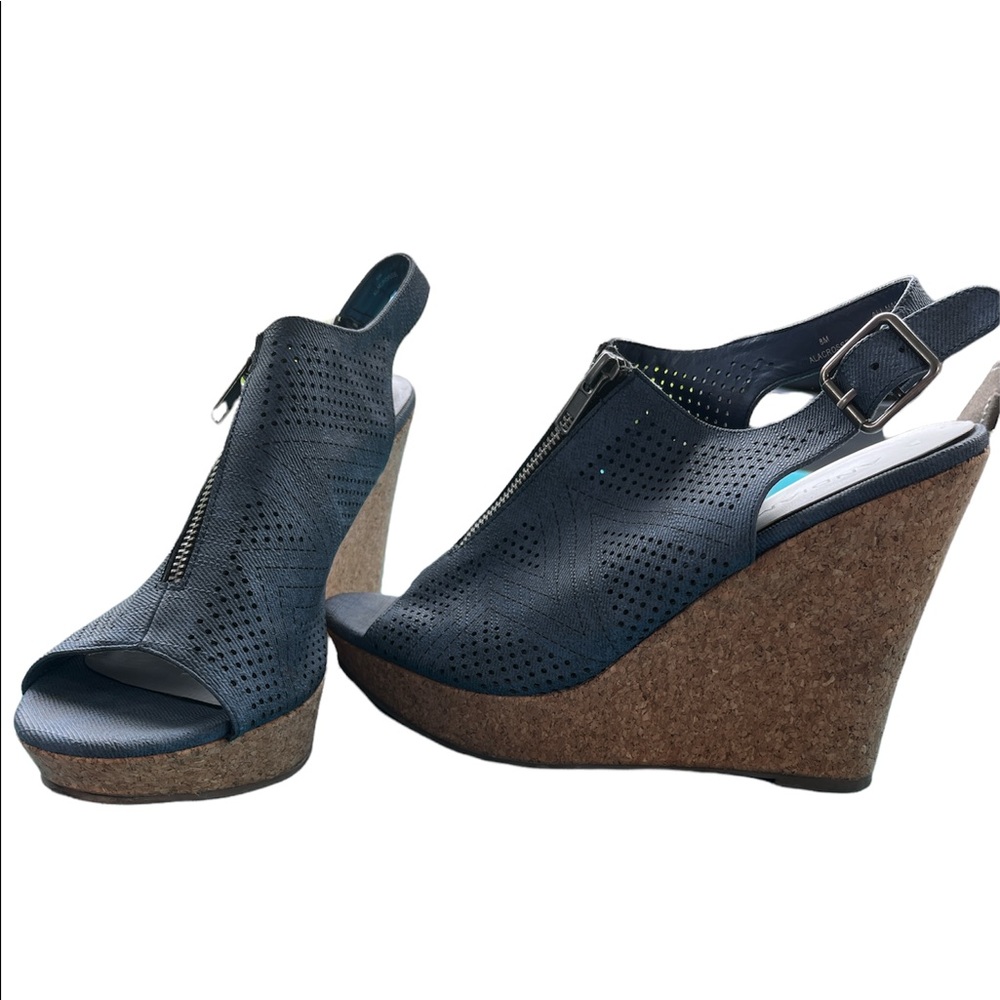 Sling back wedge sandals